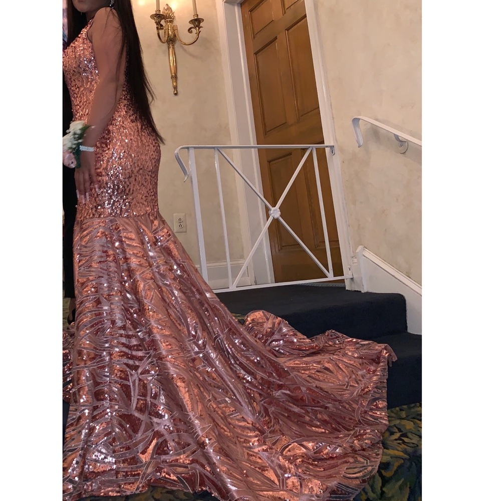 Rose gold prom dress